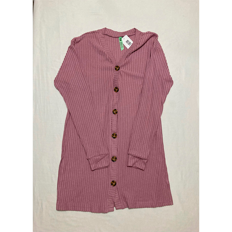 Honeydew Off Duty Rib Knit Lounge Cardigan Rose Gold M