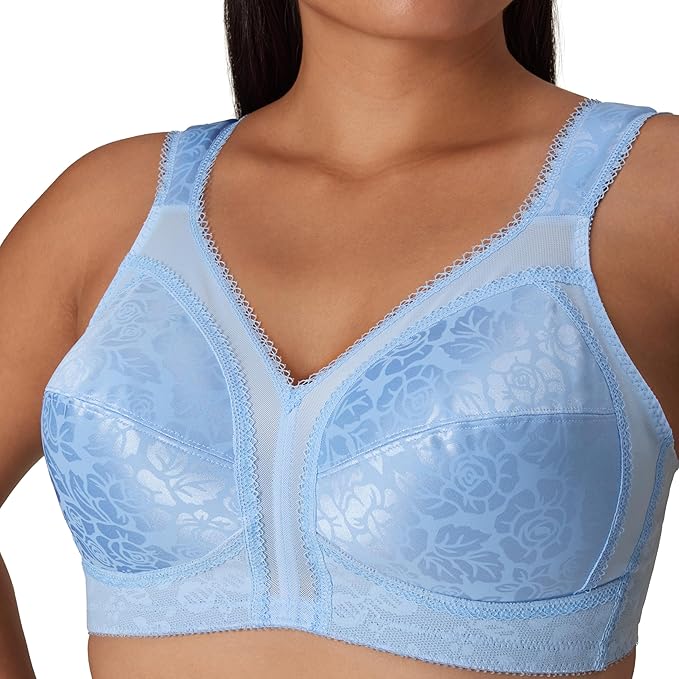 PLAYTEX Wireless Bra 18 Hour Plus-Size Bras Available Full Coverage BLUE 36C