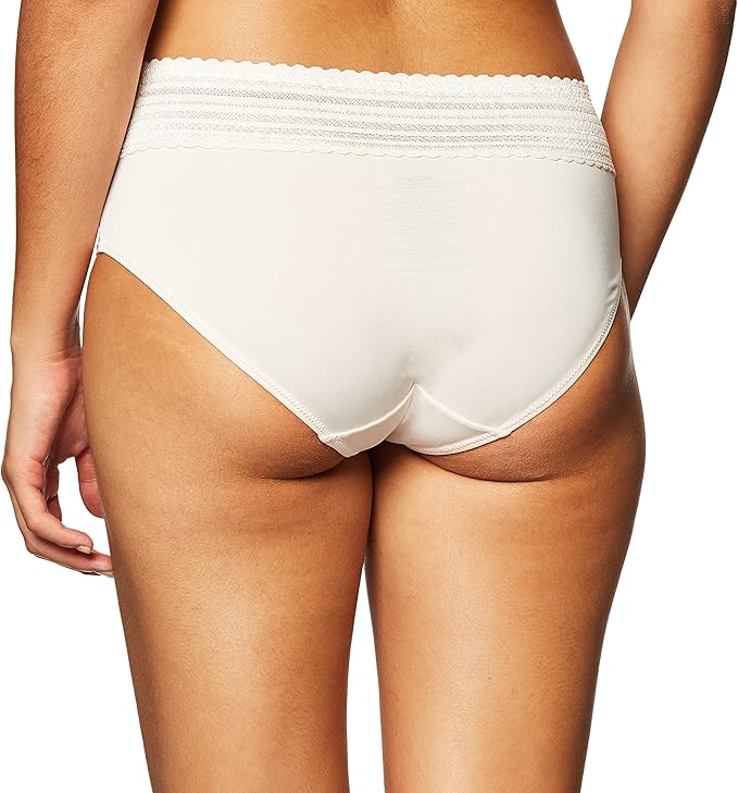 WARNER'S Dig-free Comfort Waist With Lace Microfiber Hipster ROSEWATER L