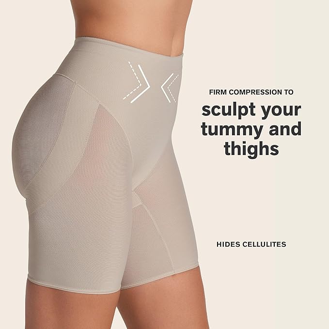 LEONISA PowerUp Shapewear Shorts BEIGE S