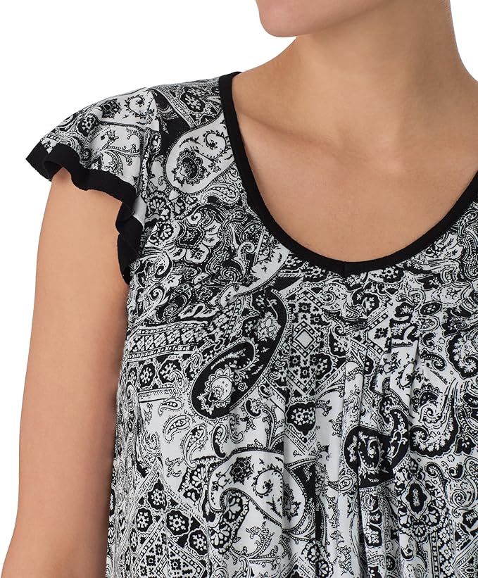 ELLEN TRACY Pajama Top - Soft Stretch BLACK S