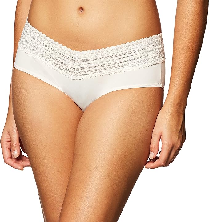 WARNER'S Dig-free Comfort Waist With Lace Microfiber Hipster ROSEWATER L