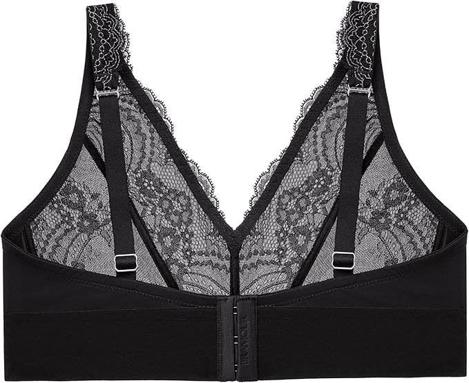 GLAMORISE Lace Plunge Bralette Wirefree BLACK 40DD