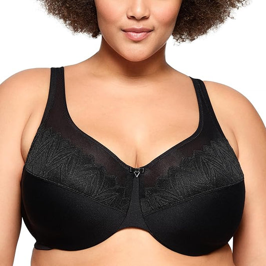 GLAMORISE Wonderwire Minimizer Bra Underwire BLACK 40H