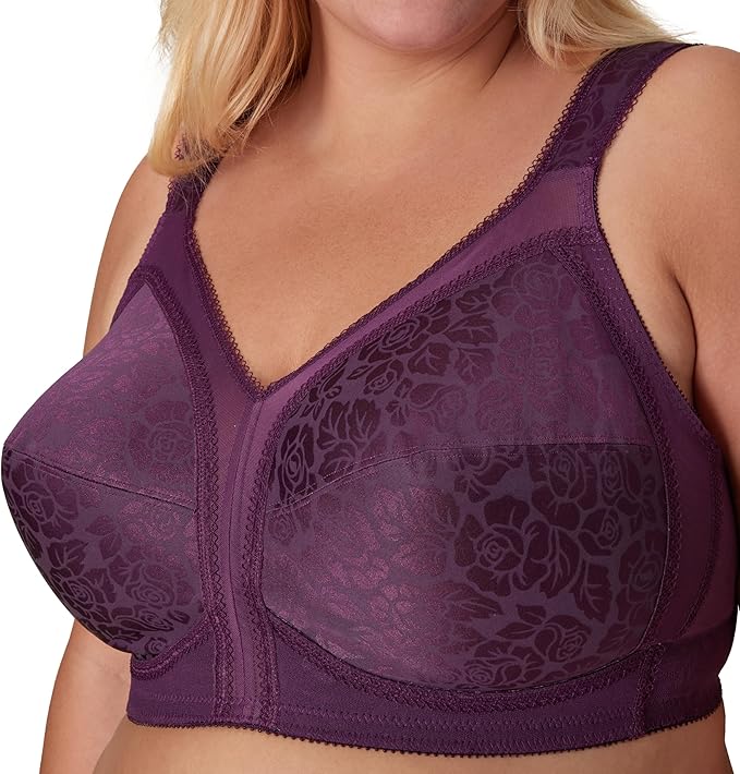 PLAYTEX Wireless Bra 18 Hour Plus-Size Bras Full Coverage PLUM MAJESTIC 36D
