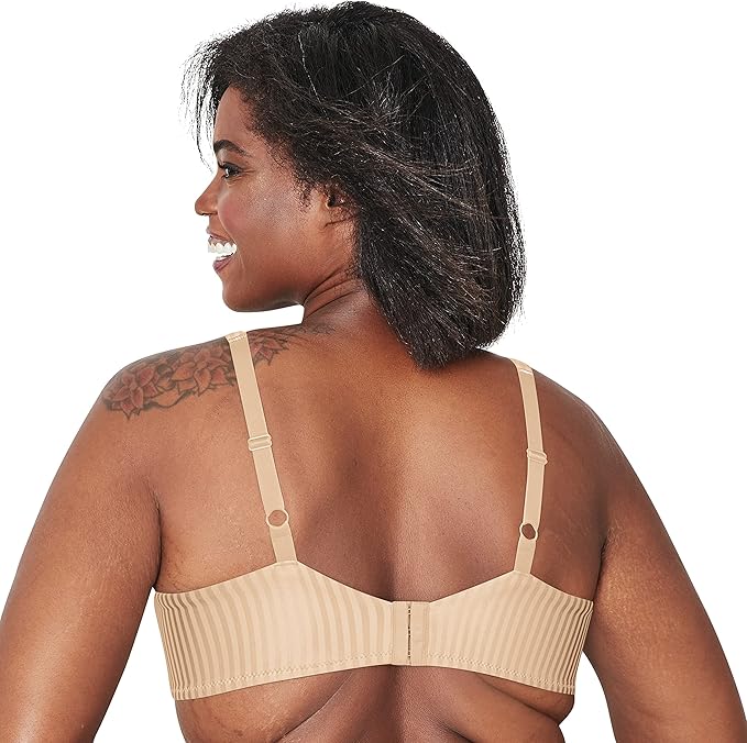 PLAYTEX Perfectly Smooth Wireless Full-coverage T-shirt Bra NUDE STRIPE 38D