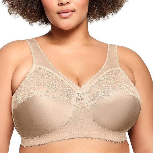 GLAMORISE Full Figure MagicLift Original Support Bra Wirefree BEIGE 40H