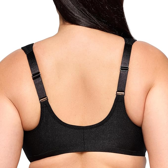 GLAMORISE Plus Size Wonderwire Front-Closure Bra Underwire BLACK 50C