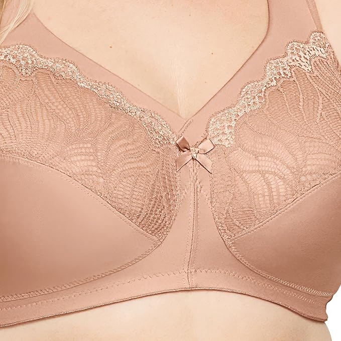 GLAMORISE Plus Size MagicLift Natural Support Bra Wirefree CAFÉ 36C