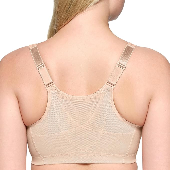 GLAMORISE Plus Size MagicLift Front-Closure Posture Back Bra Wirefree CAFÉ 40H