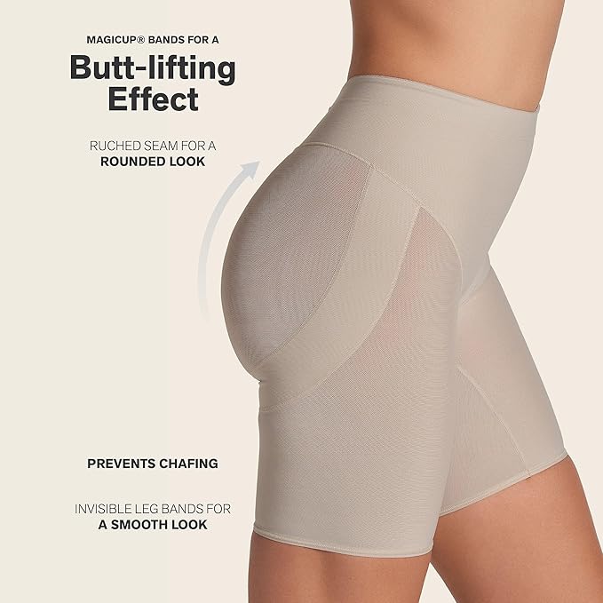 LEONISA PowerUp Shapewear Shorts BEIGE S