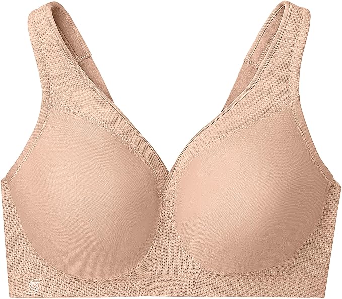GLAMORISE Plus Size MagicLift Seamless Sports Bra Wirefree CAFÉ 34DD