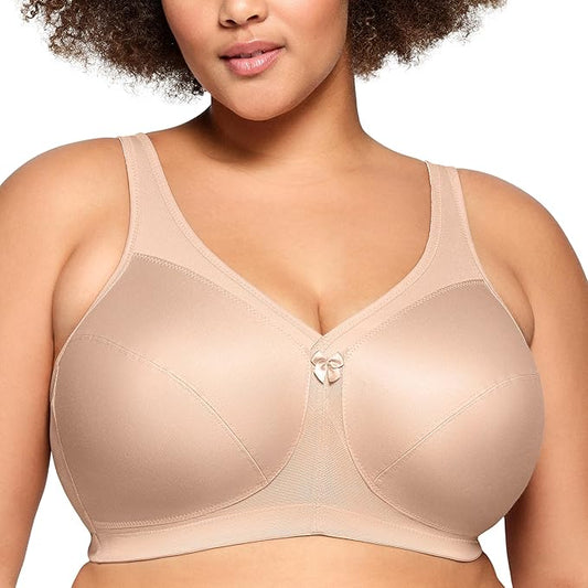 GLAMORISE Full Figure Plus Size MagicLift Active Support Bra Wirefree CAFE 42G