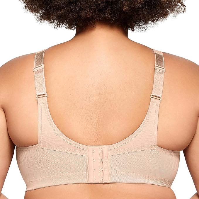 GLAMORISE Full Figure Plus Size MagicLift Active Support Bra Wirefree CAFE 42G