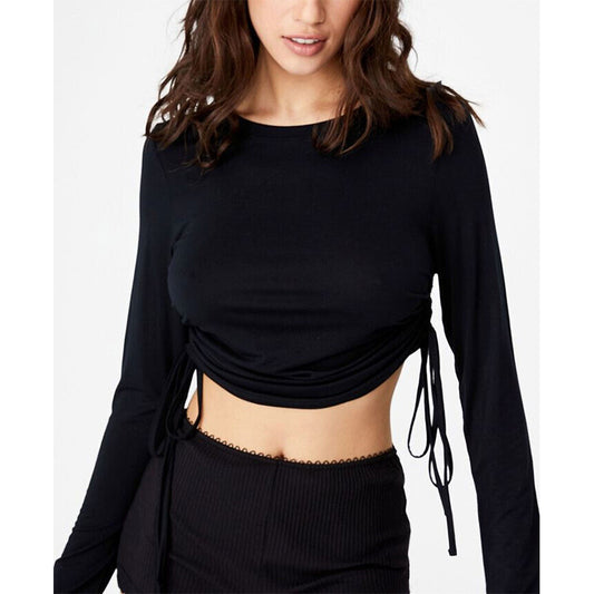 COTTON ON Sleep Recovery Side Tie Long Only Sleeve Top Black M
