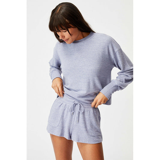 COTTON ON  Super Soft Lounge Long Sleeve Crew T-shirt Blue S