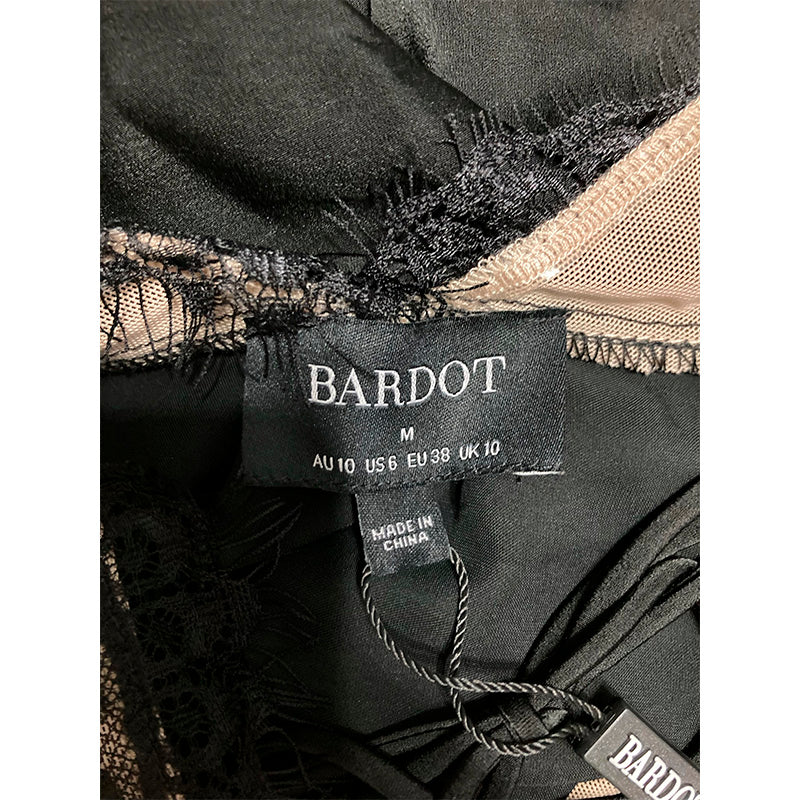 Bardot Hayden Lace Slip Dress Black M