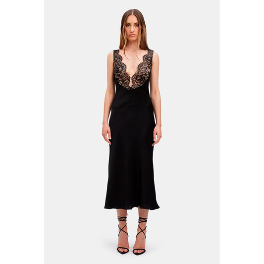 Bardot Hayden Lace Slip Dress Black M
