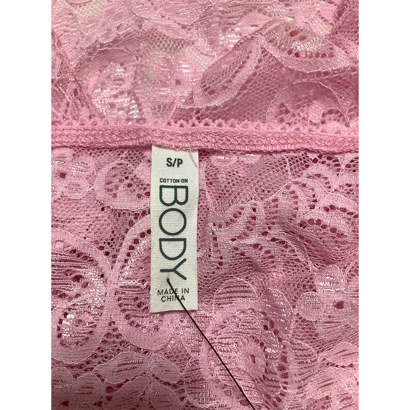 Body Lace Top Sexy Pink S
