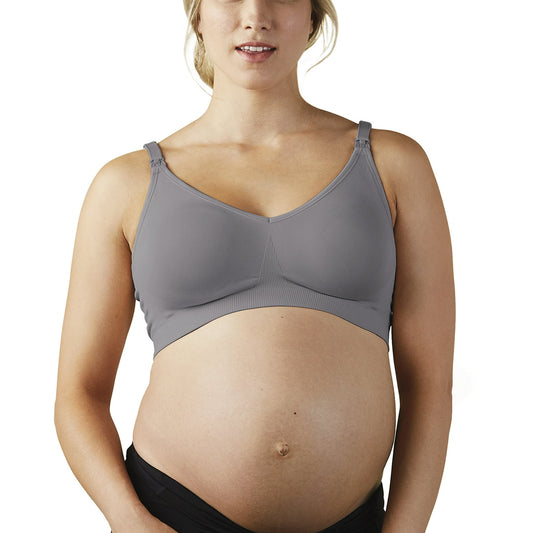 BRAVADO Body Silk Seamless Wireless Full Cup Maternity & Nursing Bra GRAY M