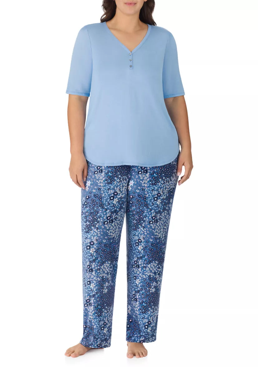 ELLEN TRACY Sleeve Pajama Set BLUE 3X