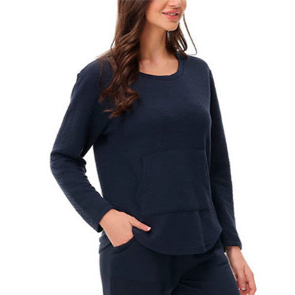 BEAUTYREST Women's Kangaroo Long Sleeve Top NAVY M