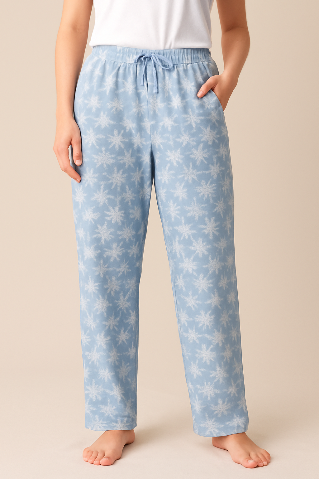CHARTER CLUB Light Blue Snowflake Print Pajama Pants with Pockets BLUE SMALL