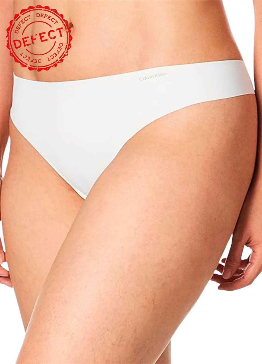 NWD Calvin Klein Women's Invisibles Seamless Thong Panty White Small