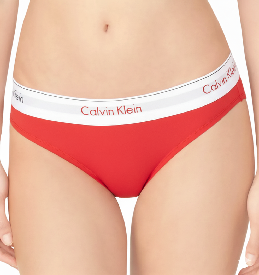 CALVIN KLEIN Modern Cotton Bikini Panty RED- BLACK L