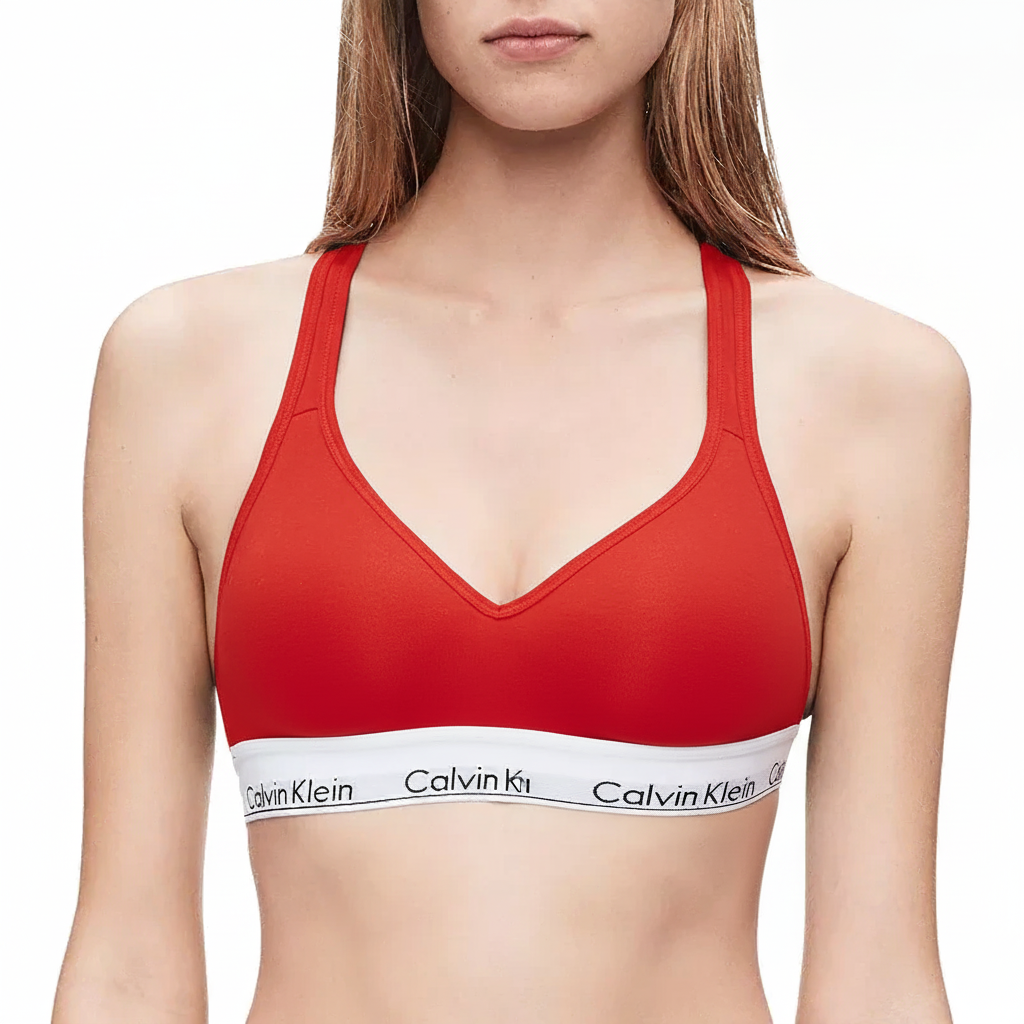 CALVIN KLEIN Modern Cotton Padded Bralette RED XS