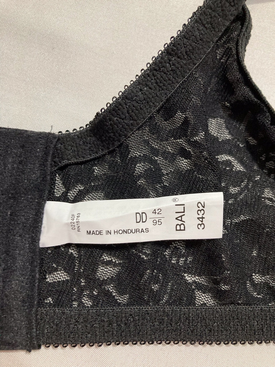 NWD BALI Lace Smooth Stretch Lace Underwire BLACK 42DD