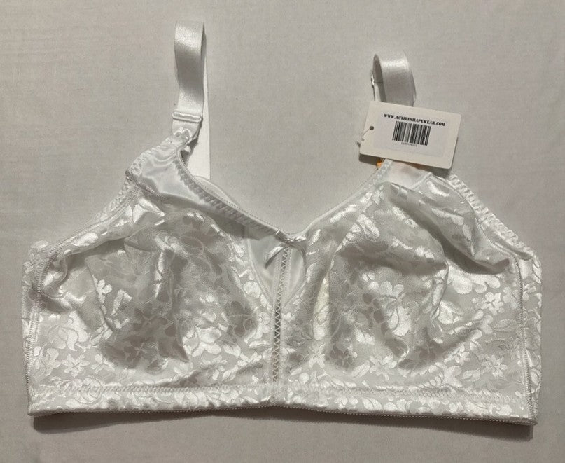 NWD BALI Wireless Lace Bra, Double Support Lace Bras WHITE 42DD