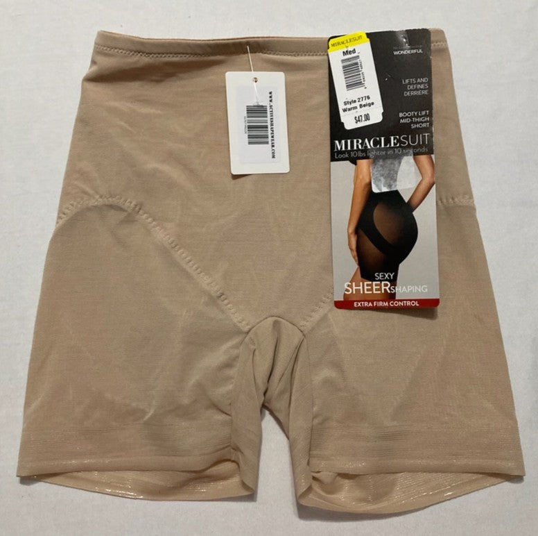 NWD MIRACLESUIT Rear Lifting Boyshort Panties Underwear NUDE M