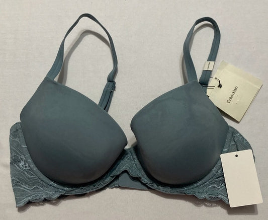 NWD CALVIN KLEIN Seductive Comfort Brasier Lace Demi BLUE 38B