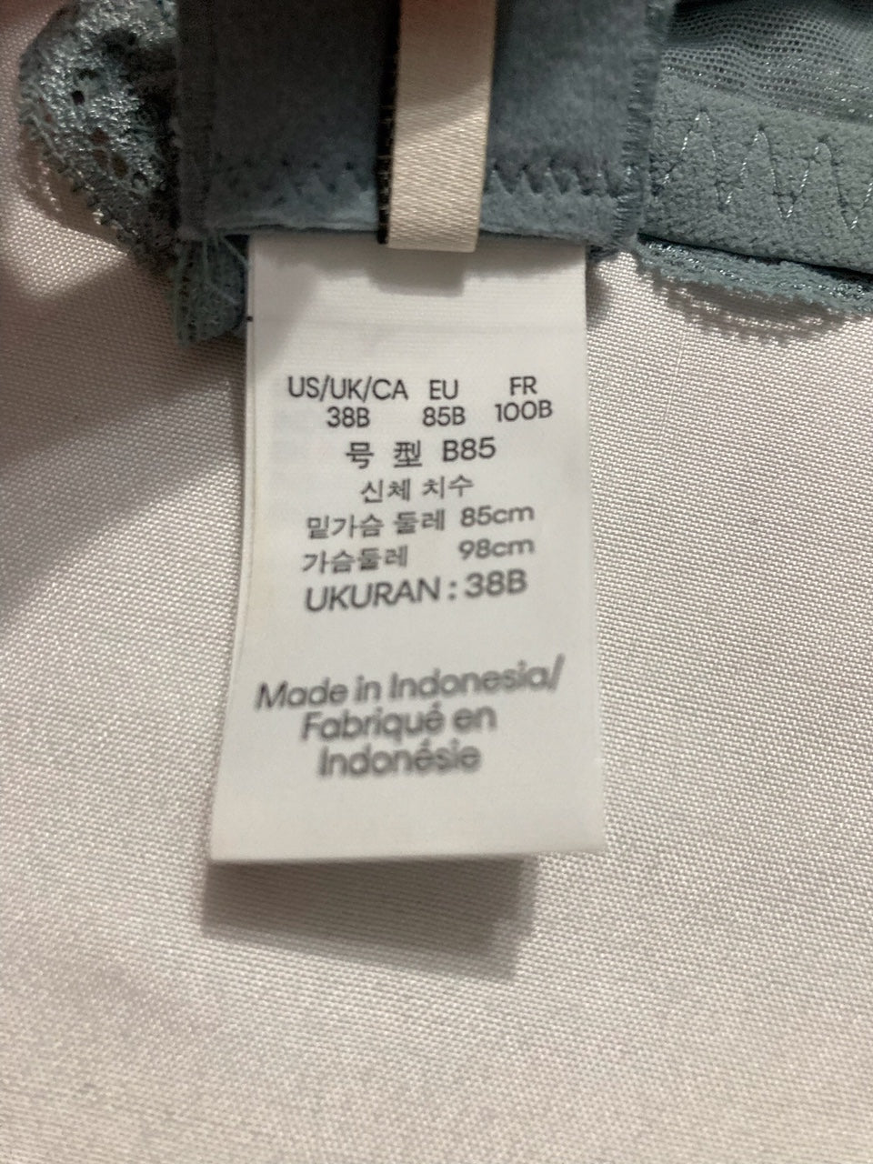 NWD CALVIN KLEIN Seductive Comfort Brasier Lace Demi BLUE 38B