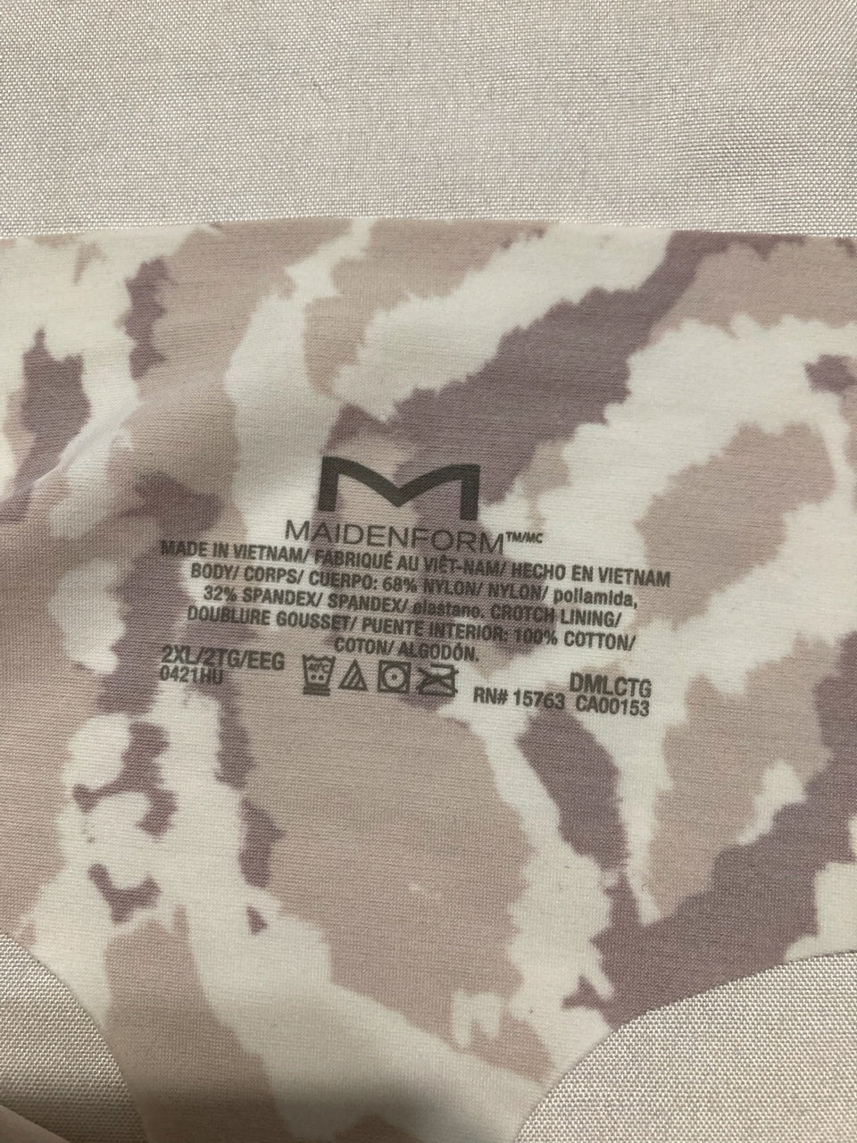 NWD MAIDENFORM Flawless No Show Thong Panty MULTICOLOR 2XL