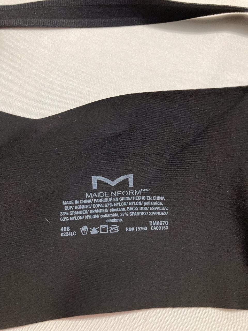 NWD MAIDENFORM Devotion Dreamwire Back Smoothing Underwire Bra BLACK 40B