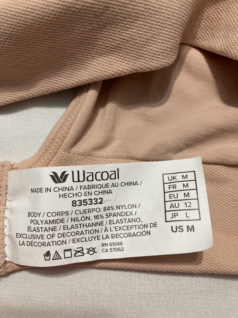 NWD WACOAL Feeling Flexible Seamless Full Busted Bralette ROSE M