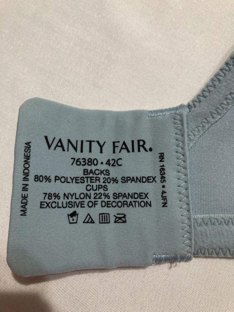 NWD VANITY FAIR Full Figure Beauty Back Smoothing Bra BLUE 42C