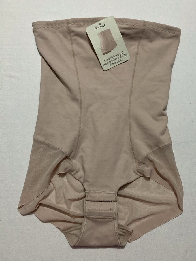 NWD LEONISA Extra High-Waisted Sheer Bottom Sculpting Shaper Panty BEIGE M
