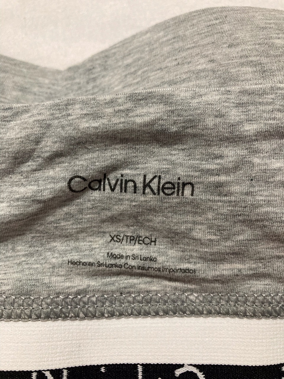 NWD CALVIN KLEIN Modern Cotton Lightly Lined Bandeau Bra GREY XS