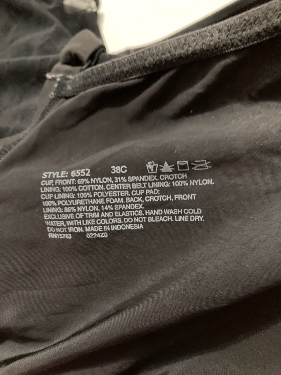 NWD UNBRANDED Shapewear Bodysuit with Underwire and Adjustable Straps BLACK 38C