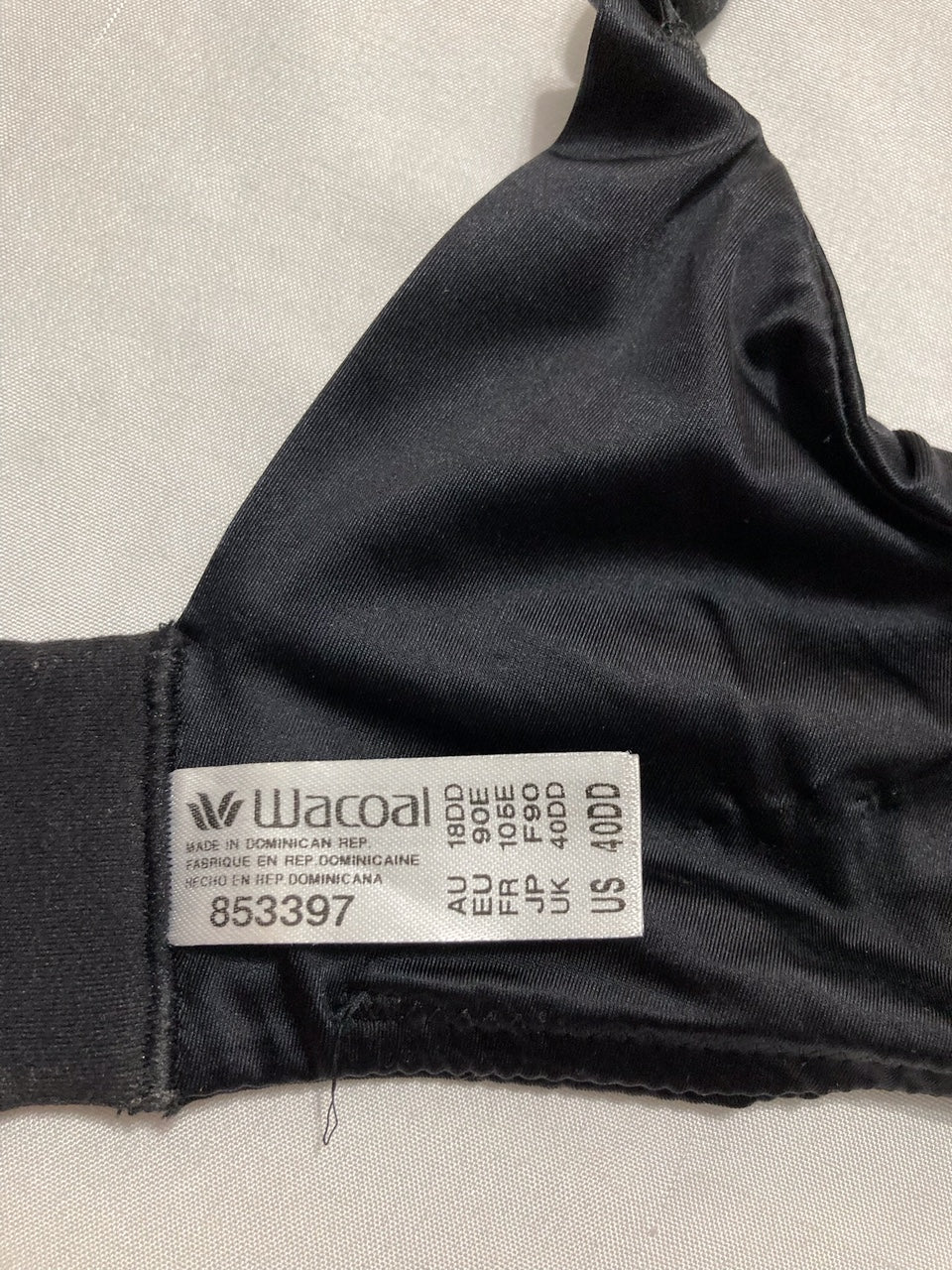 NWD WACOAL Inner Sheen T-Shirt Bra BLACK 40DD