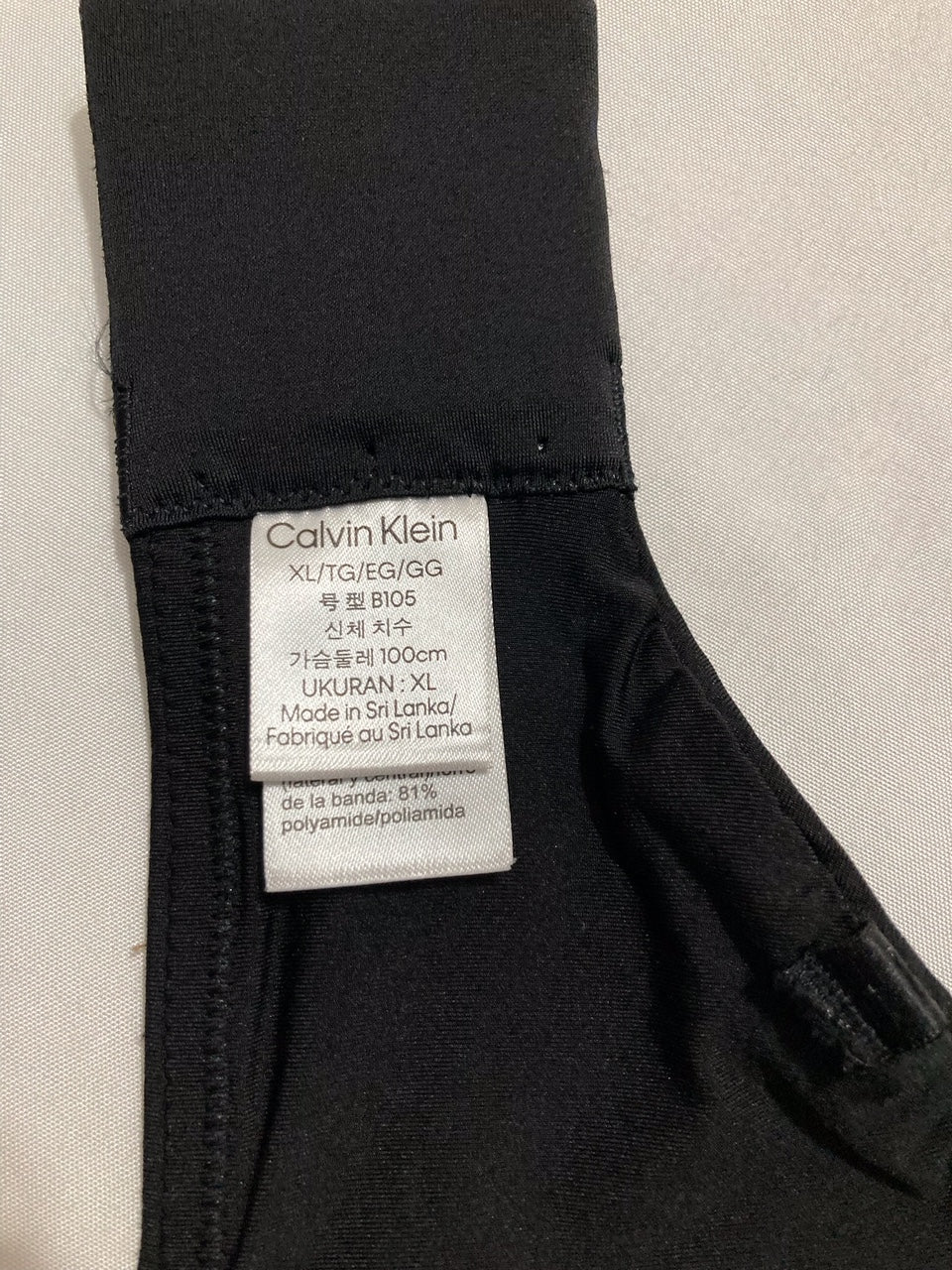NWD CALVIN KLEIN Form to Body Lightly Lined Bandeau Bra BLACK XL