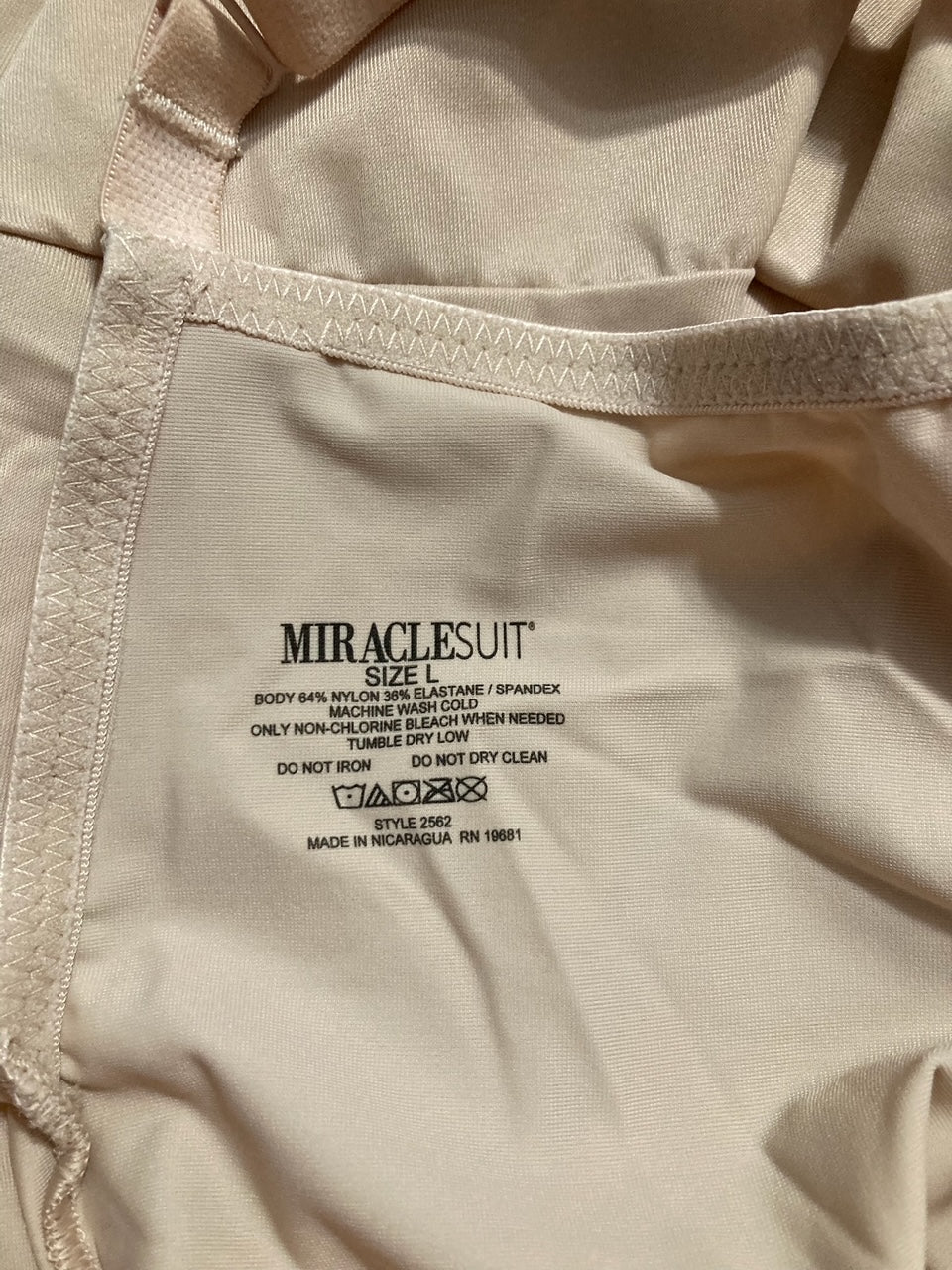 MIRACLESUIT Modern Miracle Thigh Slimmer Bodysuit WARM BEIGE L