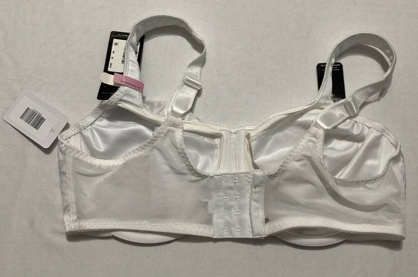 NWD BALI Minimizer Bra, Satin Tracings Underwire Bra WHITE 40D