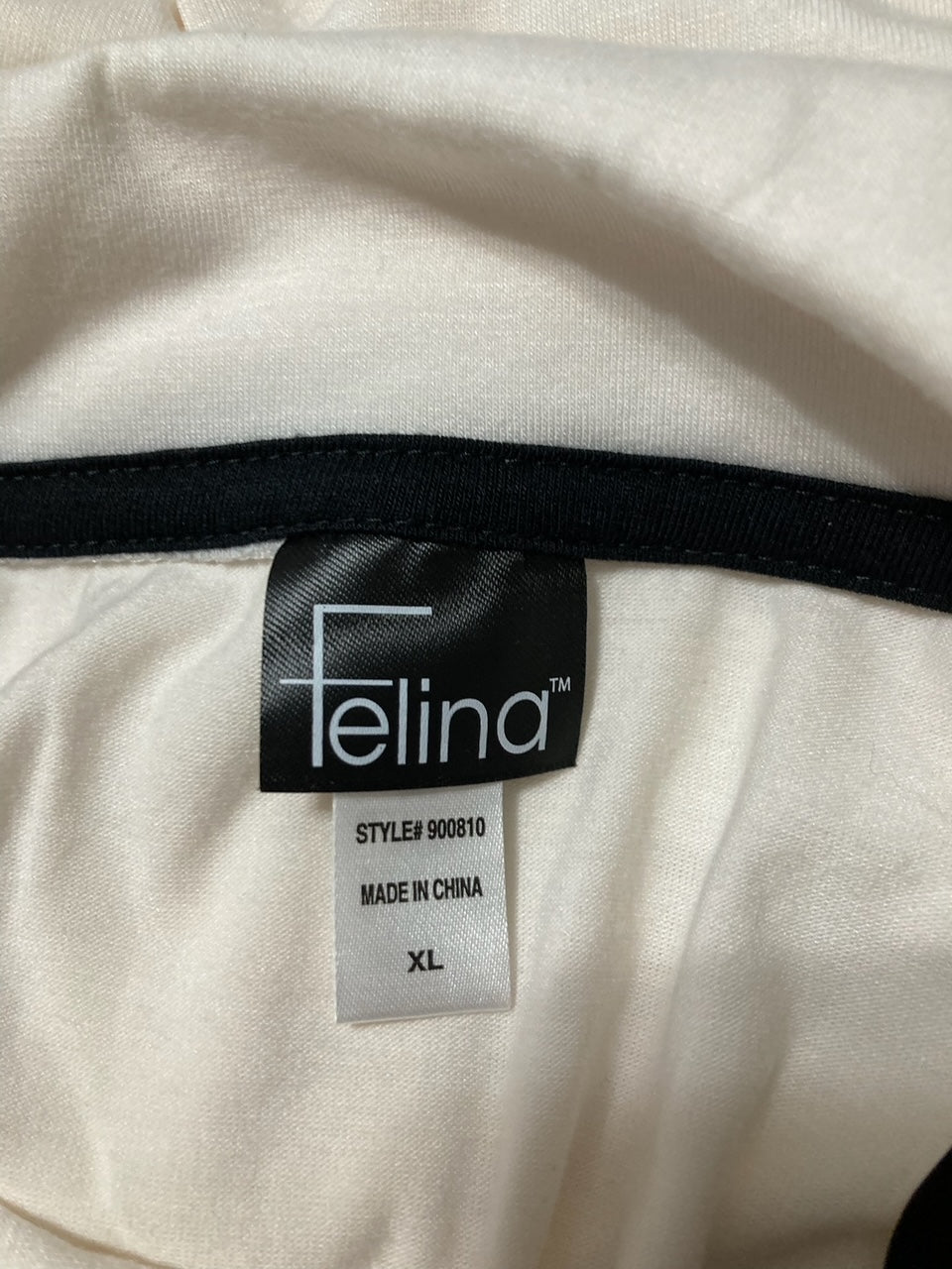 FELINA Long Sleeve Pajama Set 2 Piece Knit Pajama Set WHITE XL