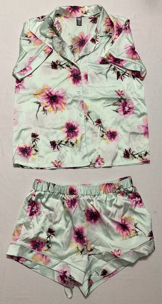 NWD I.N.C Pajamas Set Summer Button FLORAL S