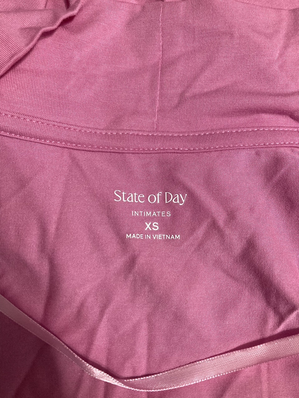 STATE OF DAY Silk Touch Self-Tie Robe THULIAN PINK XS