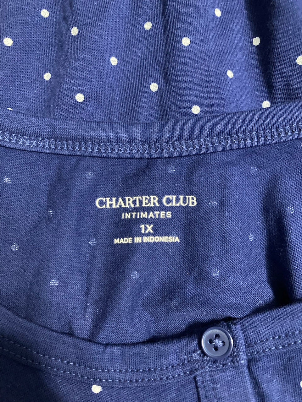 CHARTER CLUB 2-Pc. Cotton Printed Cropped Pajamas Set POLKA DOTS 1X